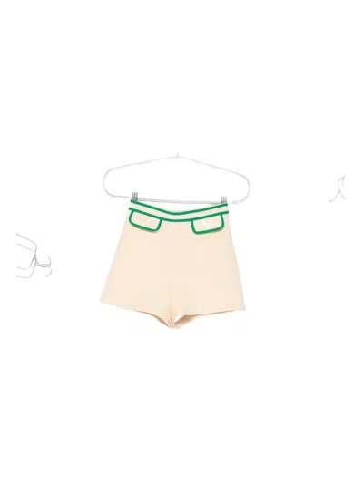 Valentino V-detail Shorts In Neutral