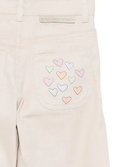 Stella Mccartney Heart-print Trousers In Neutral