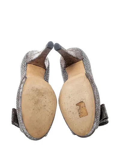 Pre-owned Fendi 2023 140mm Embellished Bow Pumps