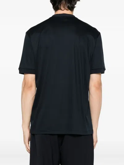 Giorgio Armani Round Neck Short Sleeve T-shirt In Black