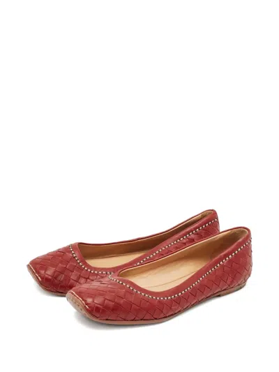 Pre-owned Bottega Veneta Intrecciato Leather Ballet Flats