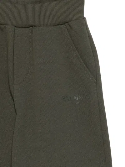 Balmain Elastic-waistband Logo Trousers In Green