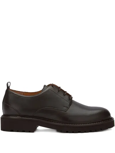 Bally Lace-up Leather Derby Shoes In Black