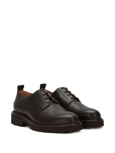 Bally Lace-up Leather Derby Shoes In Black