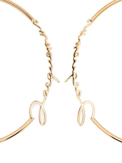 Jacquemus Logo-lettering Hoop Earrings In Gold