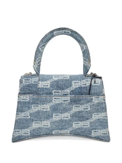 Pre-owned Balenciaga 2023 Hourglass Denim Logo Bag