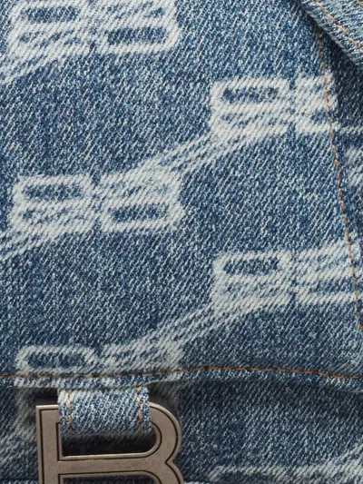 Pre-owned Balenciaga 2023 Hourglass Denim Logo Bag