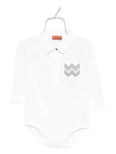 Missoni Chevron-pocket Bodysuit In White