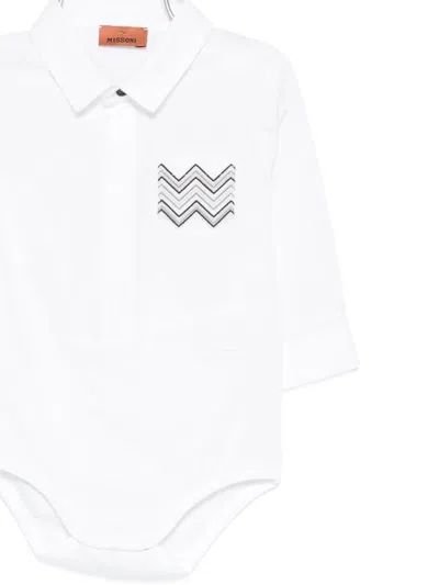 Missoni Chevron-pocket Bodysuit In White