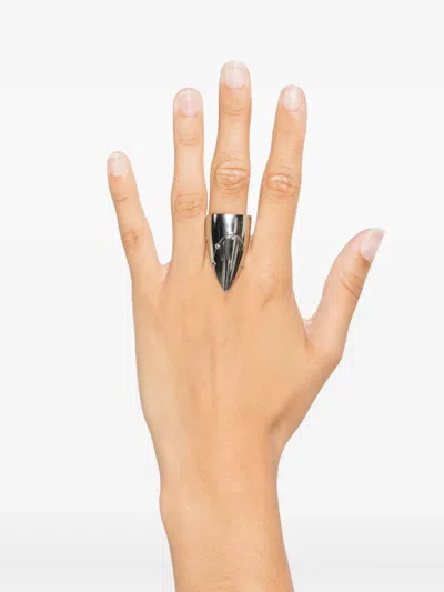 Jean Paul Gaultier Leather Rings In Metallic
