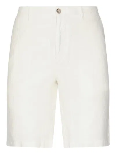 Fedeli Bellows-pocket Linen Shorts In White