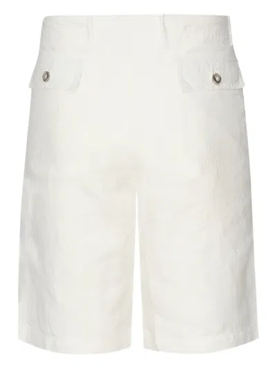 Fedeli Bellows-pocket Linen Shorts In White