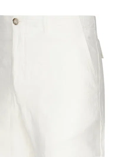 Fedeli Bellows-pocket Linen Shorts In White