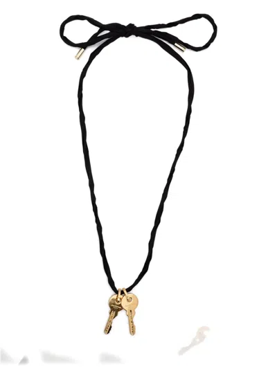 Carven Key-charm Necklace In Black