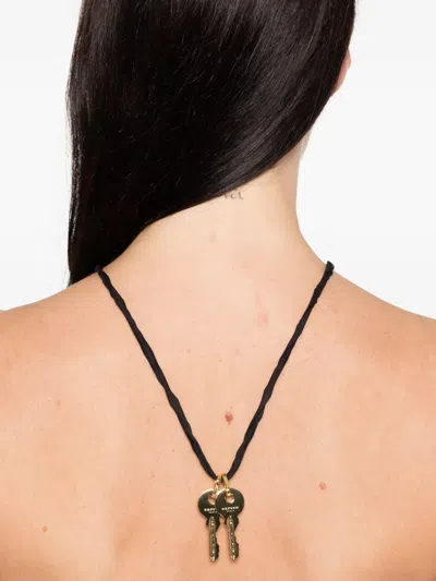 Carven Key-charm Necklace In Black