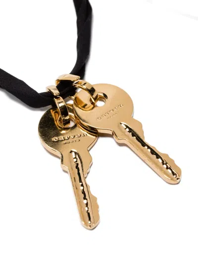 Carven Key-charm Necklace In Black