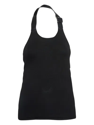 Pre-owned Polo Ralph Lauren Vintage  Strap Rib Knit Tank Top In Black