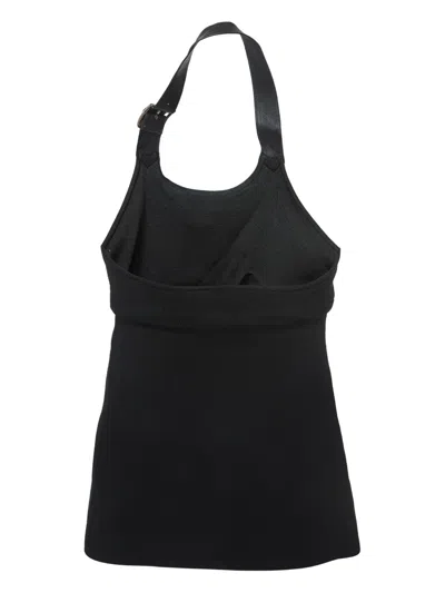 Pre-owned Polo Ralph Lauren Vintage  Strap Rib Knit Tank Top In Black