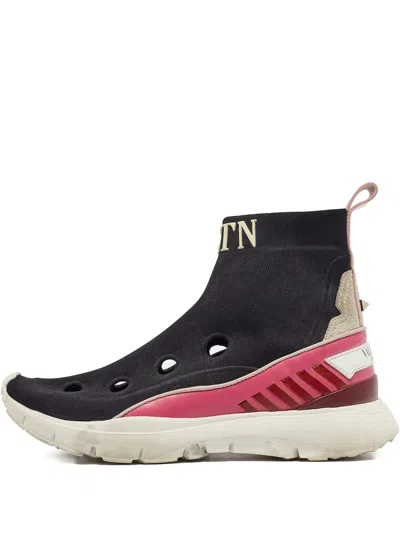 Pre-owned Valentino Garavani Perforated Slip-on Sneakers