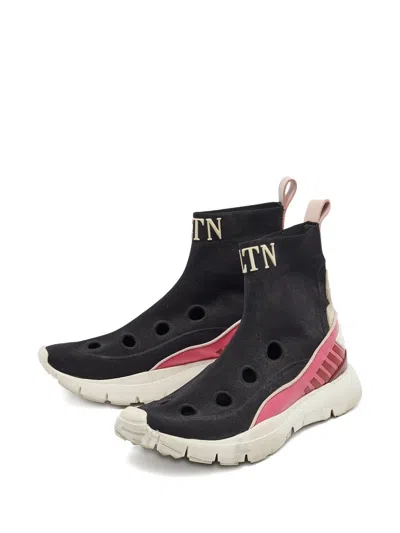 Pre-owned Valentino Garavani Perforated Slip-on Sneakers