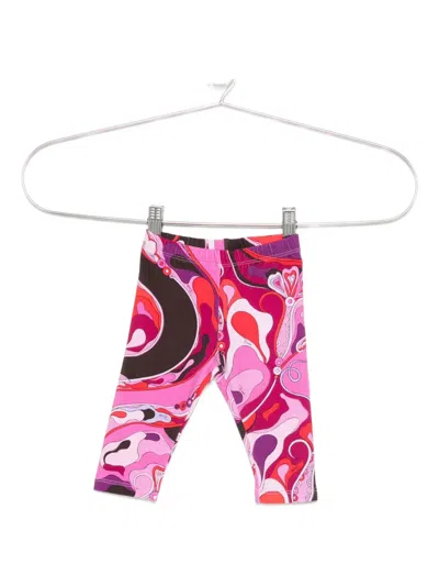 Pucci Junior Swirl-pattern Leggings In Multi