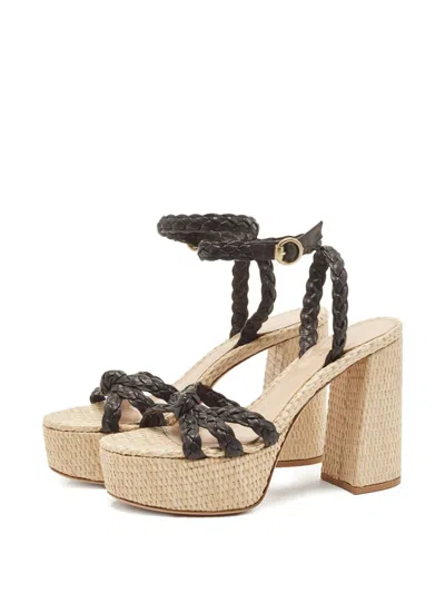 Pre-owned Gianvito Rossi 2024 130mm  Braided Leather Platform Sandals