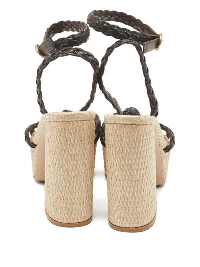 Pre-owned Gianvito Rossi 2024 130mm  Braided Leather Platform Sandals