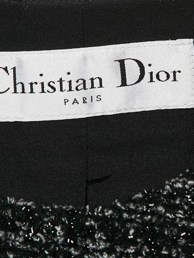 Pre-owned Dior Long-sleeve Tweed Dress