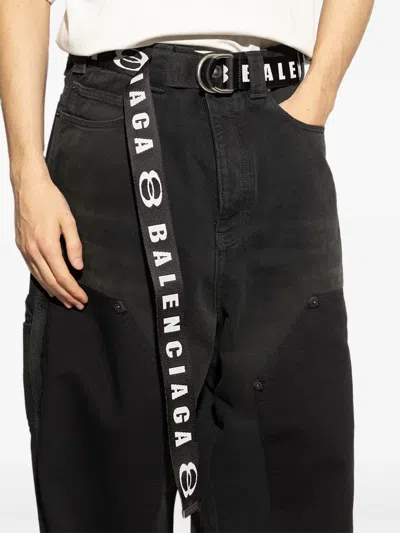 Balenciaga Logo-lettering Double-ring Belt