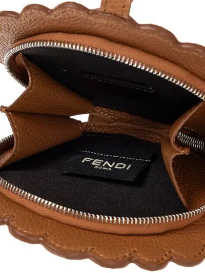 Fendi Shell-shaped Charm Keyring In Neutral