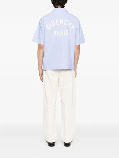 Givenchy Paris Shirt Hawaiian Collar In Blue