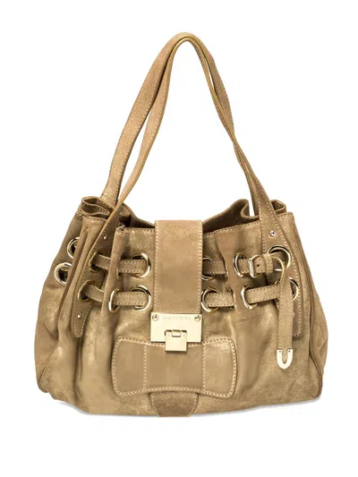 Pre-owned Jimmy Choo Ramona Leather Handbag In Gold