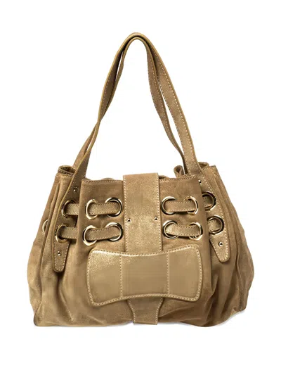 Pre-owned Jimmy Choo Ramona Leather Handbag In Gold