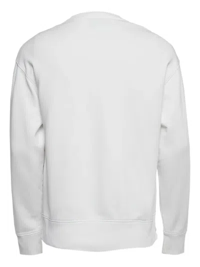Pre-owned Moschino 2022 Embroidered-logo Sweatshirt In White