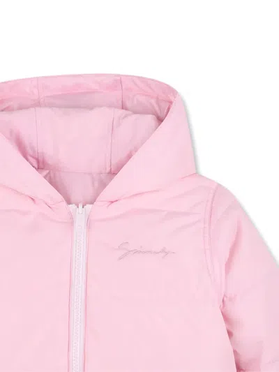 Givenchy Logo-embroidered Puffer Jacket In Pink