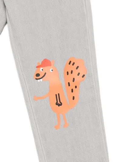 Stella Mccartney Squirrel-print Jeans In Gray