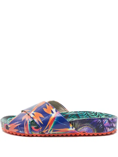 Pre-owned Sophia Webster  Floral-print Sandals In Blue