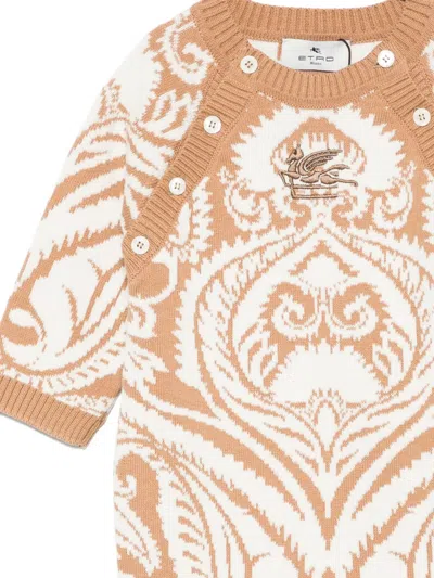 Etro Damask-pattern Knitted Babygrow Set (set Of Two) In Neutral