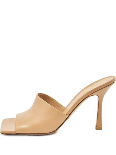 Pre-owned Bottega Veneta 2024 95mm Stretch Square-toe Leather Sandals