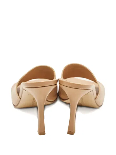 Pre-owned Bottega Veneta 2024 95mm Stretch Square-toe Leather Sandals