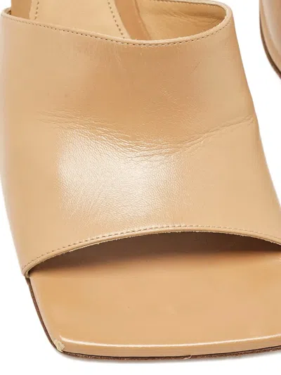 Pre-owned Bottega Veneta 2024 95mm Stretch Square-toe Leather Sandals