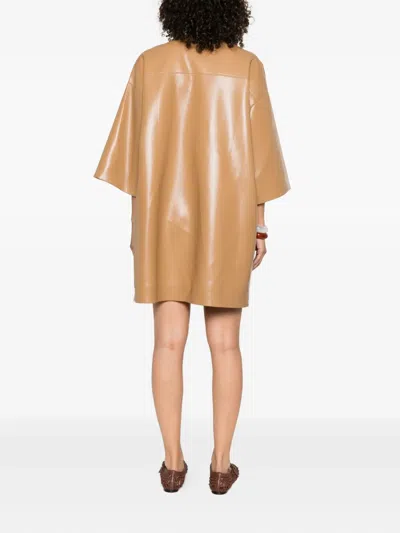Nanushka Button-front Shirt Dress In Brown