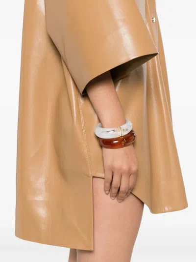 Nanushka Button-front Shirt Dress In Brown