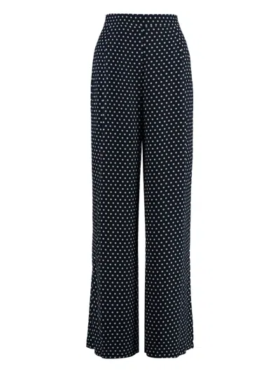 Michael Michael Kors Polka-dot Straight Trousers In Black