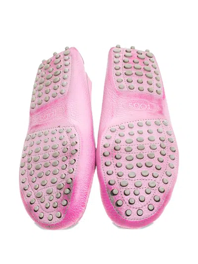 Pre-owned Tod's Vintage  Penny-slot Leather Loafers In Pink