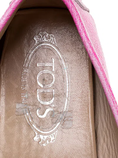 Pre-owned Tod's Vintage  Penny-slot Leather Loafers In Pink