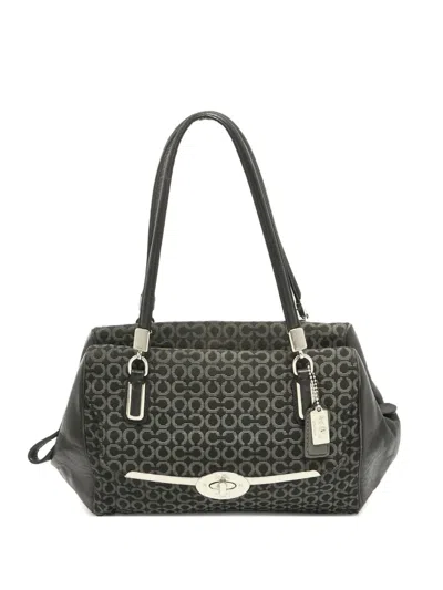 Pre-owned Coach Vintage 2023  Monogram Satchel Bag In Black