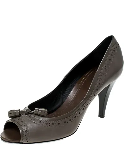 Pre-owned Tod's Vintage  90mm Tassel-detail Pumps In Gray