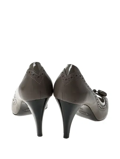 Pre-owned Tod's Vintage  90mm Tassel-detail Pumps In Gray