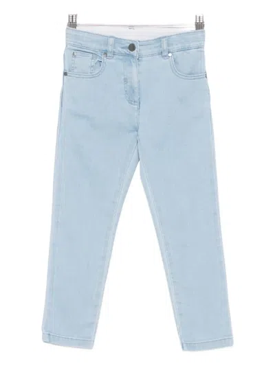 嘴唇刺绣牛仔裤